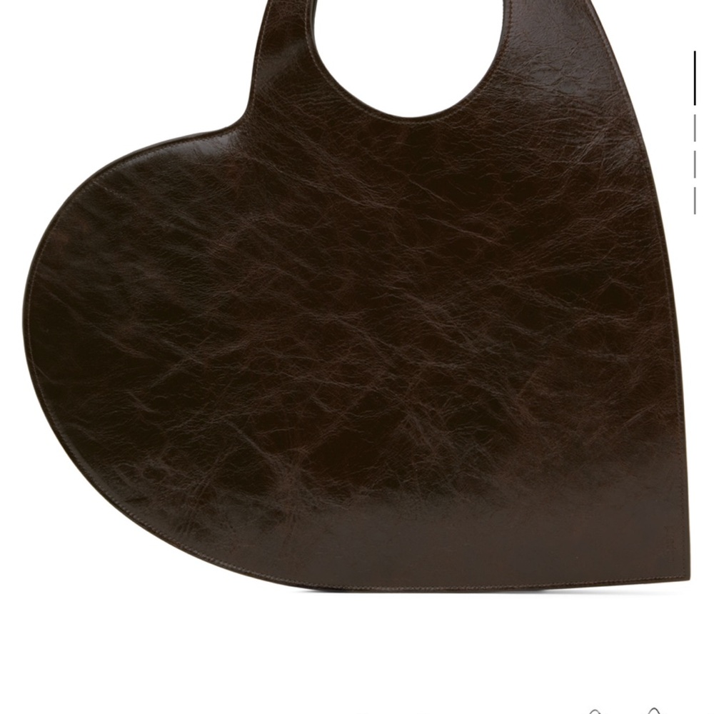 Heart-Shaped Brown Leather Bag